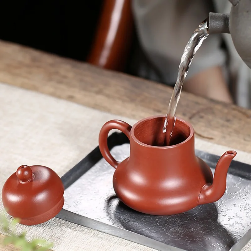 150ML Yixing Hand Crafted Clay Teapot Master Handmade Crimson Mud Dahongpao Tea Pot Kung Fu Zisha Tea ceremony Filter Teaware