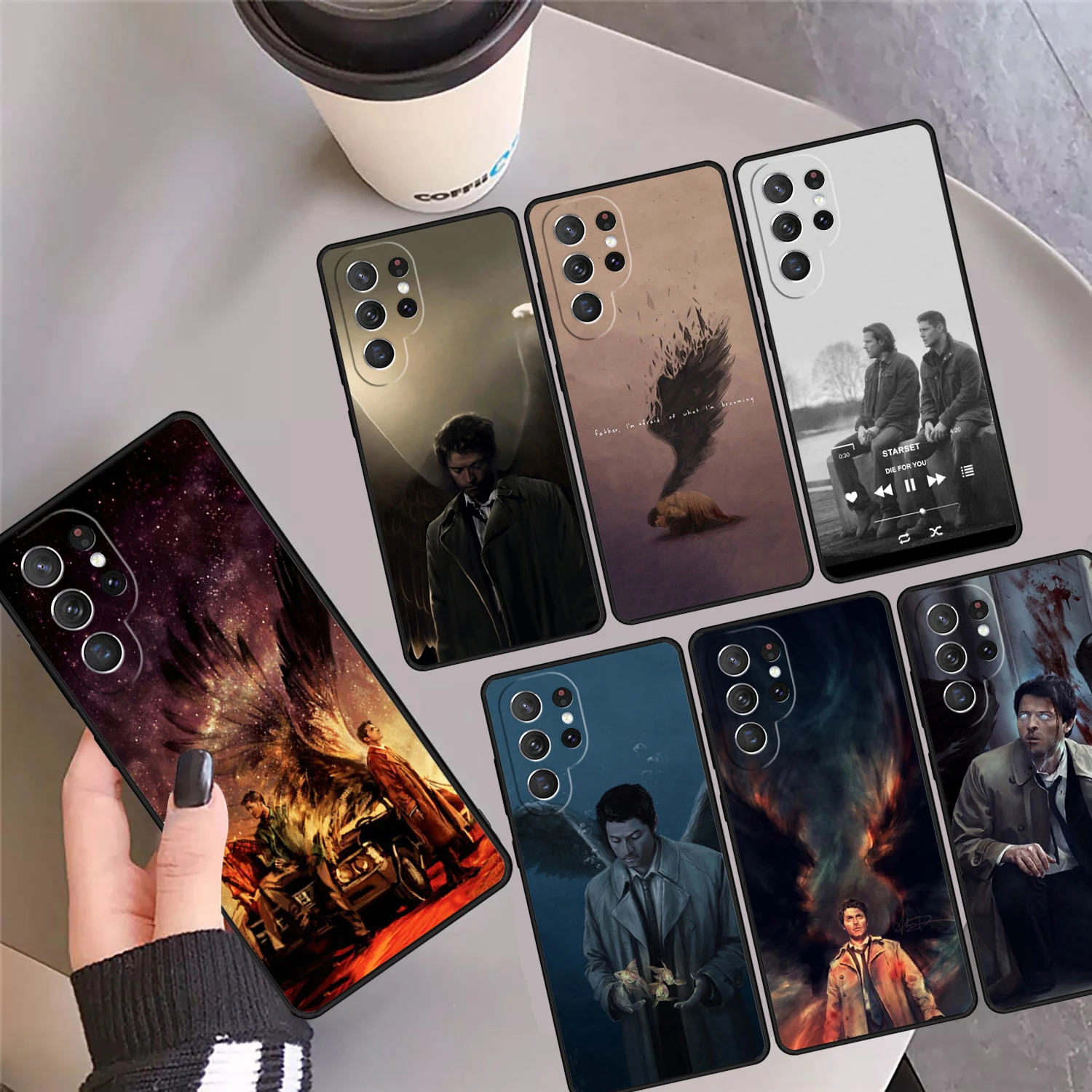 Castiel Supernatural Phone Case Cover For Samsung Galaxy S24 Ultra 23 S22 Plus S21 FE S20 S8 S9 S10 Note 10 Pro Note 20 Ultra