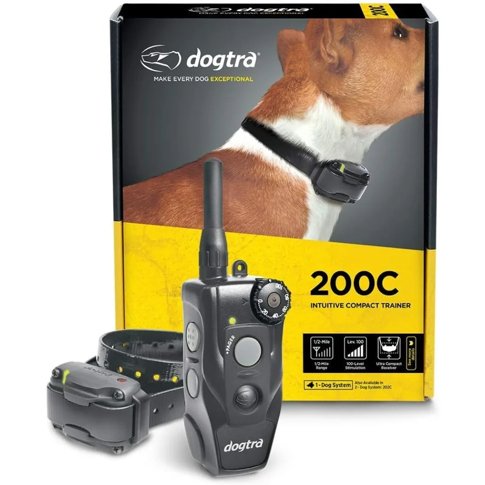 200C Waterproof ½-Mile One-Handed Operation Remote Training Dog E-Collar，Can Be Used for One Dog As Small As 10 Lbs