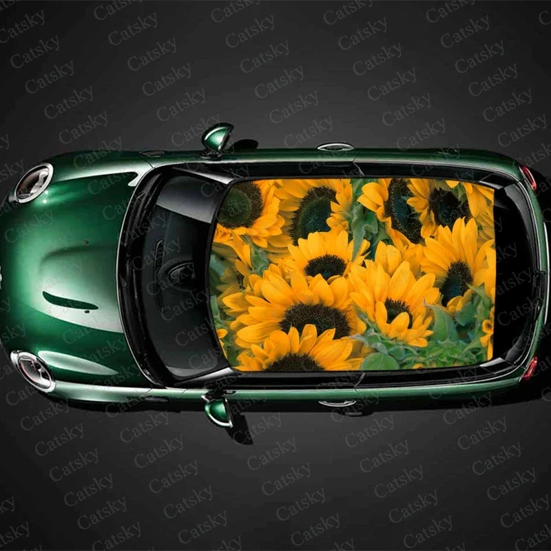 

sunflower Car Roof Sticker Racing SUV Accessories Packaging Painting PVC Custom Car Graphic Decal