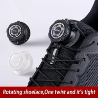New No Tie Shoelace Automatic Shoelaces Without Ties Black White Swivel Buckle Shoe Laces Thick Rope Sneakers Easy Installation