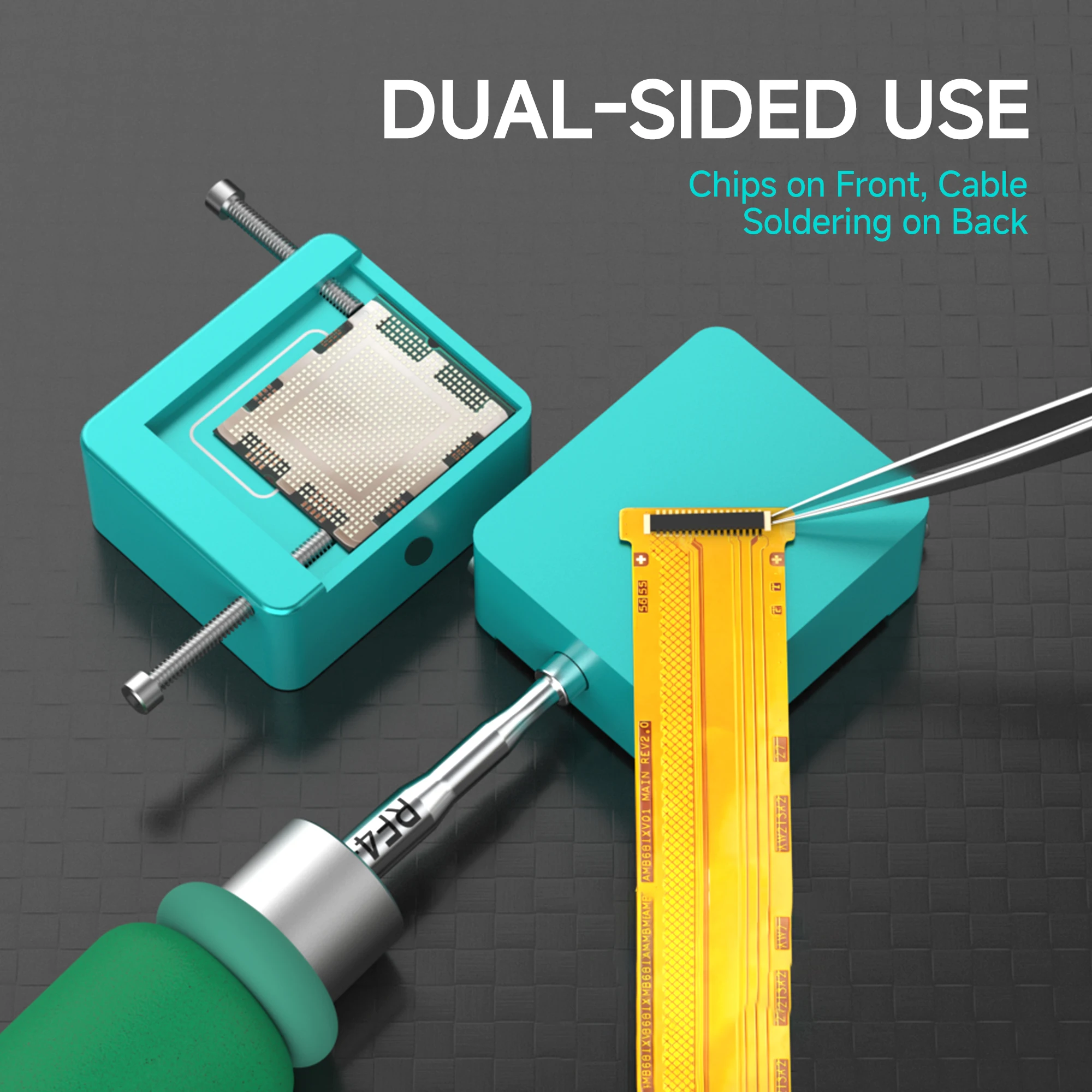 RF4 RF-HP02 Chip Cleaning Block Solder Remover Glue Cleaner Dual Sided Desoldering Tool for Tips Cleaning Fast Heat Conduction