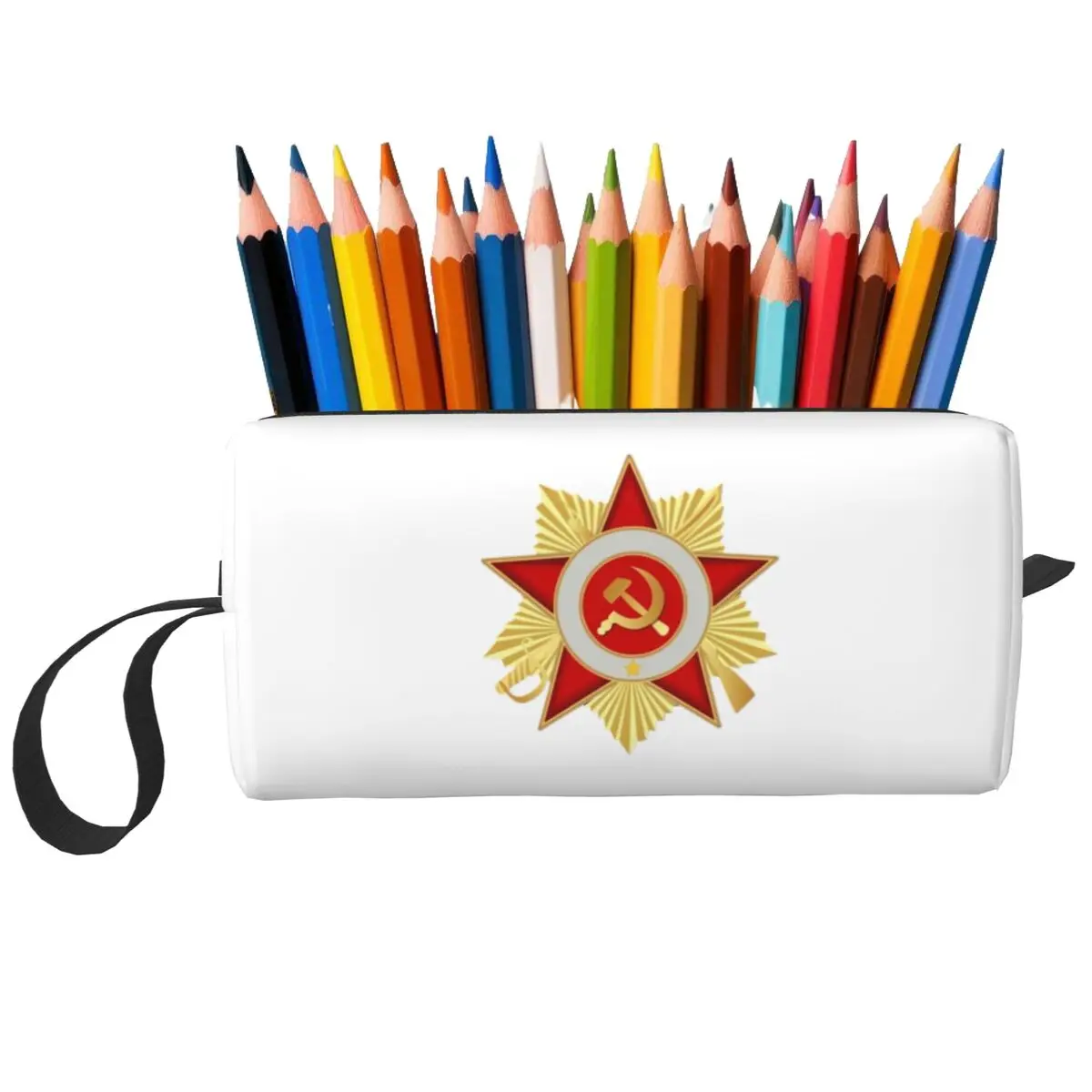 CCCP Star Soviet Union USSR Makeup Bag Cosmetic Organizer  Toiletry Cosmetic Bag for Women Beauty Travel Pencil Case