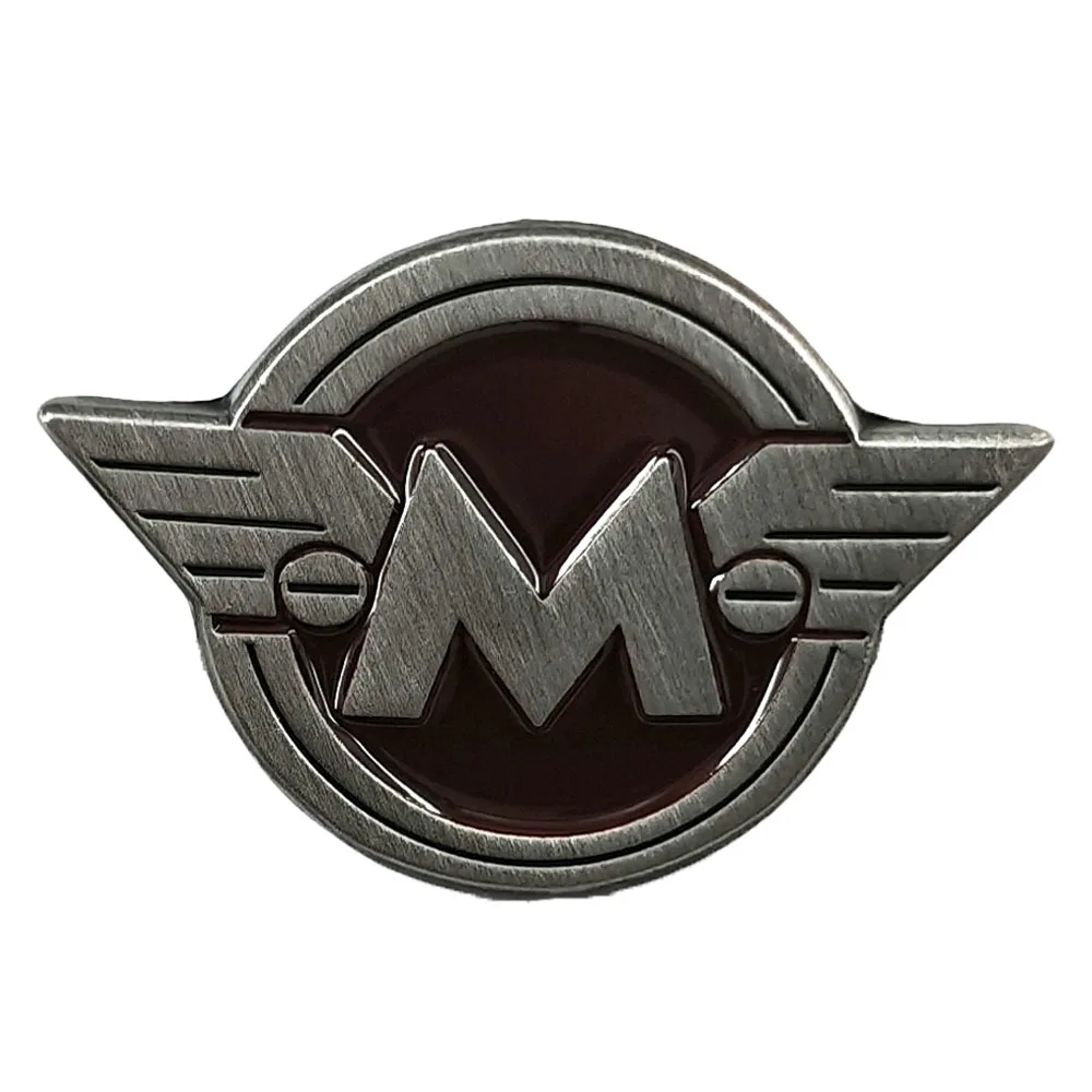 M Wing Abzeichen, klassisches Motorrad-Logo, Brosche, personalisiertes Motorrad-Enthusiasten-Accessoire, Retro-Metall-Anstecker, modische Kragen-Dekoration, Geschenk. – Detail 1