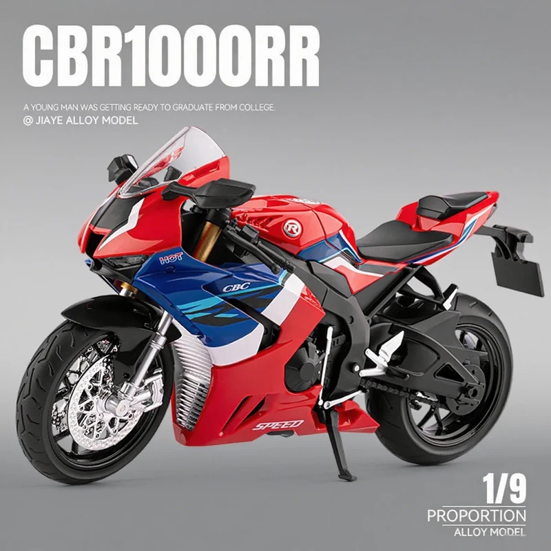 

1:9 CBR1000RR-R Fire Blade из сплава, литая под давлением модель мотоцикла, коллекция игрушечных транспортных средств, звук и свет, внедорожный автоцикл, игрушечный автомобиль