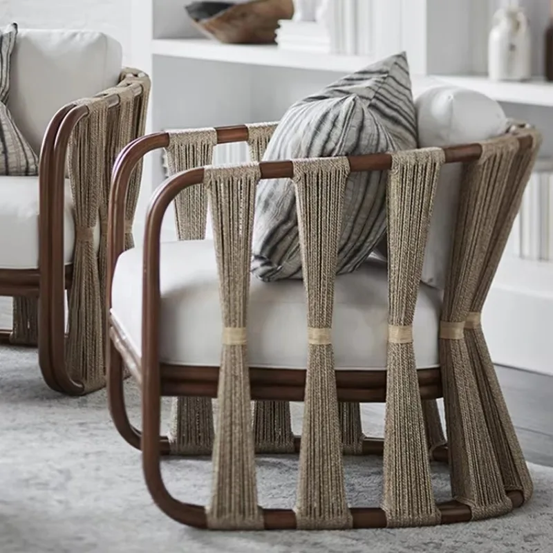 Custom Made Aluminum Outdoor Furniture Modern Rope Chair Hotel Patio Beach Chairs with Table