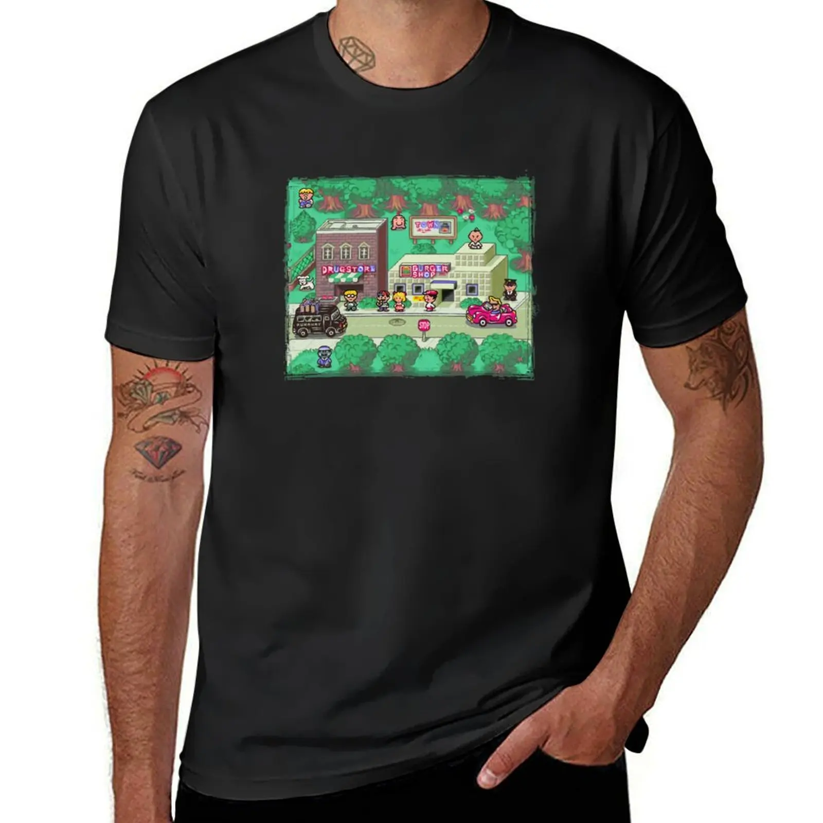 Earthbound Town T-Shirt summer top customizeds designer t shirt men