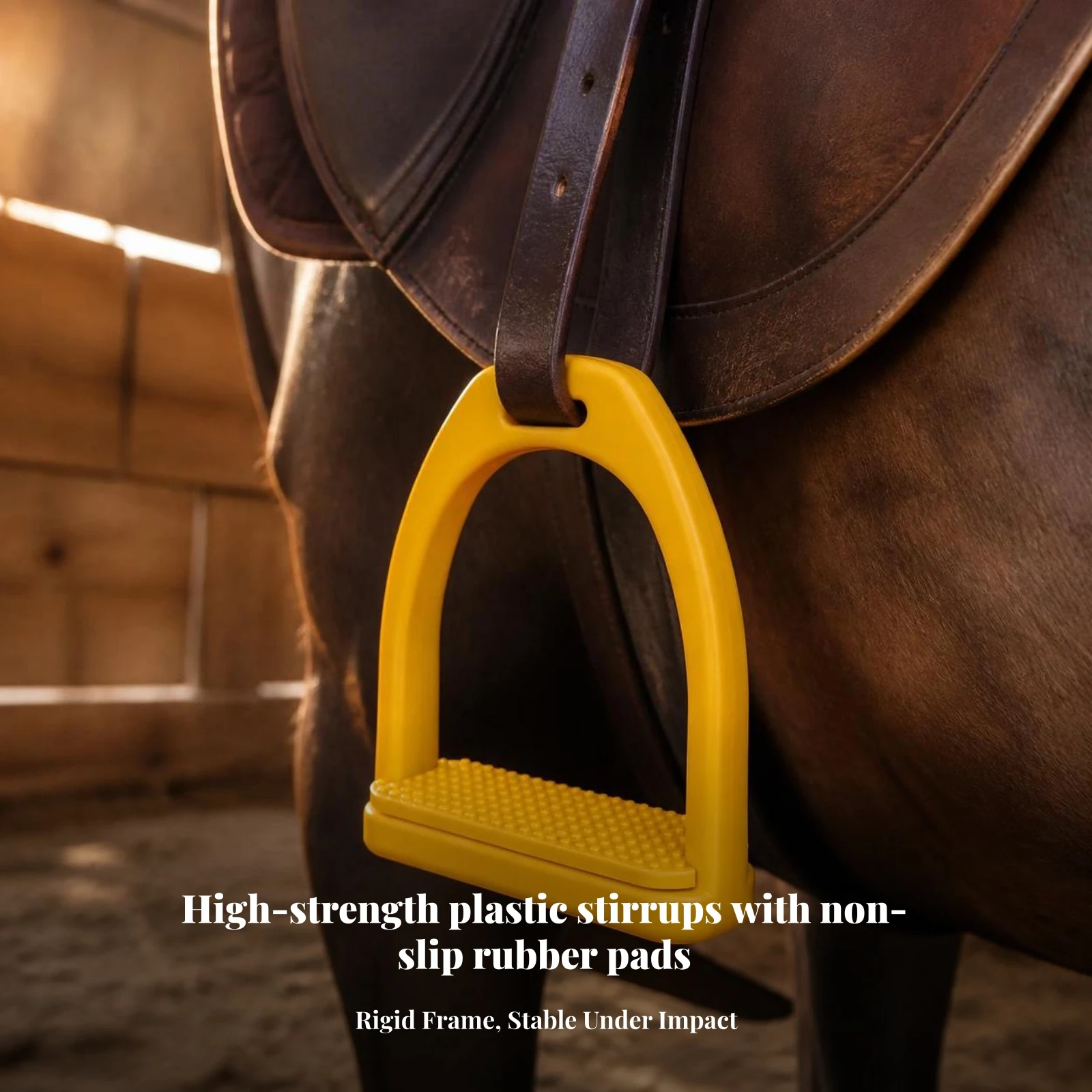 Stirrups with Rubber Grip Replacement Stirrup with Rubber Grip Plastic Stirrup Lightweight Tack Long-Lasting for Riders