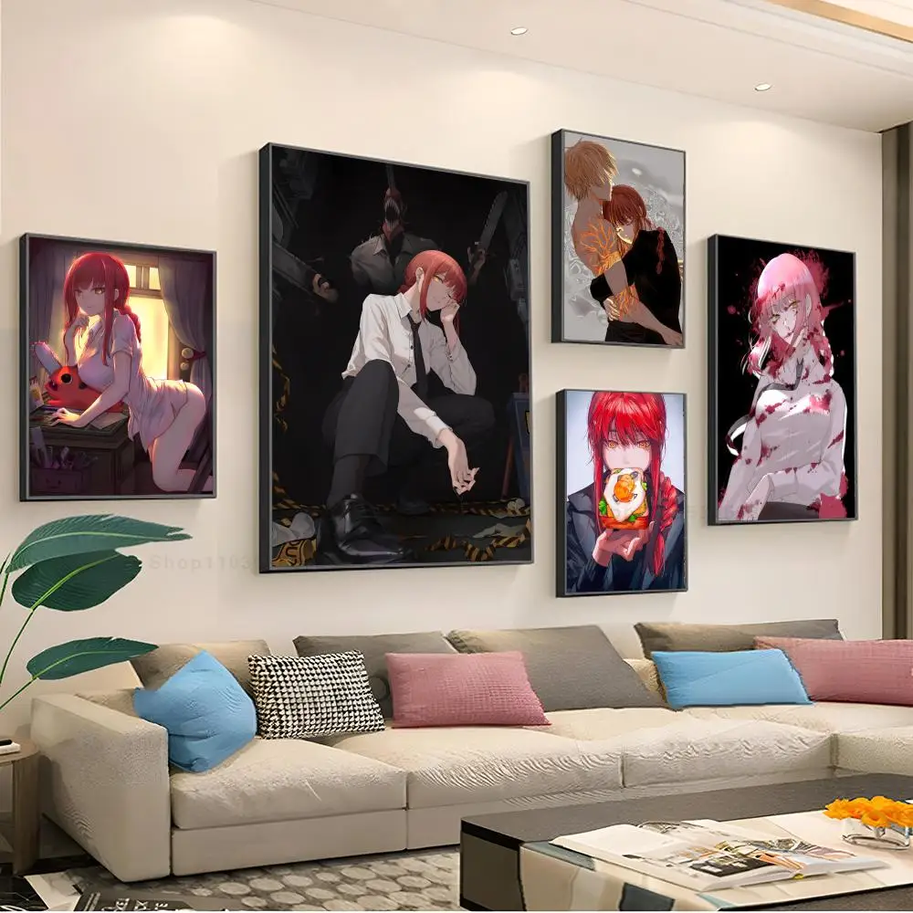 

Makima Chainsaw Man Poster Paper Print Home Living Room Bedroom Entrance Bar Restaurant Cafe Art Painting Decoration