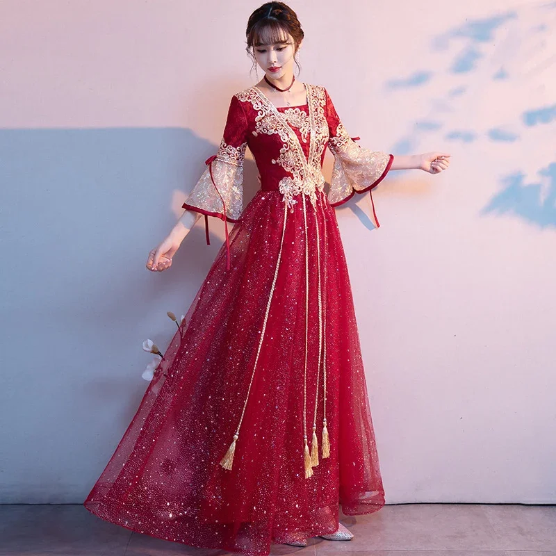 

Large Size 120 kg Lady Can Wear Cocktail Dress Bride Pregnant Woman Design High Waist Cover Belly Costume Banquet Thin Dresses