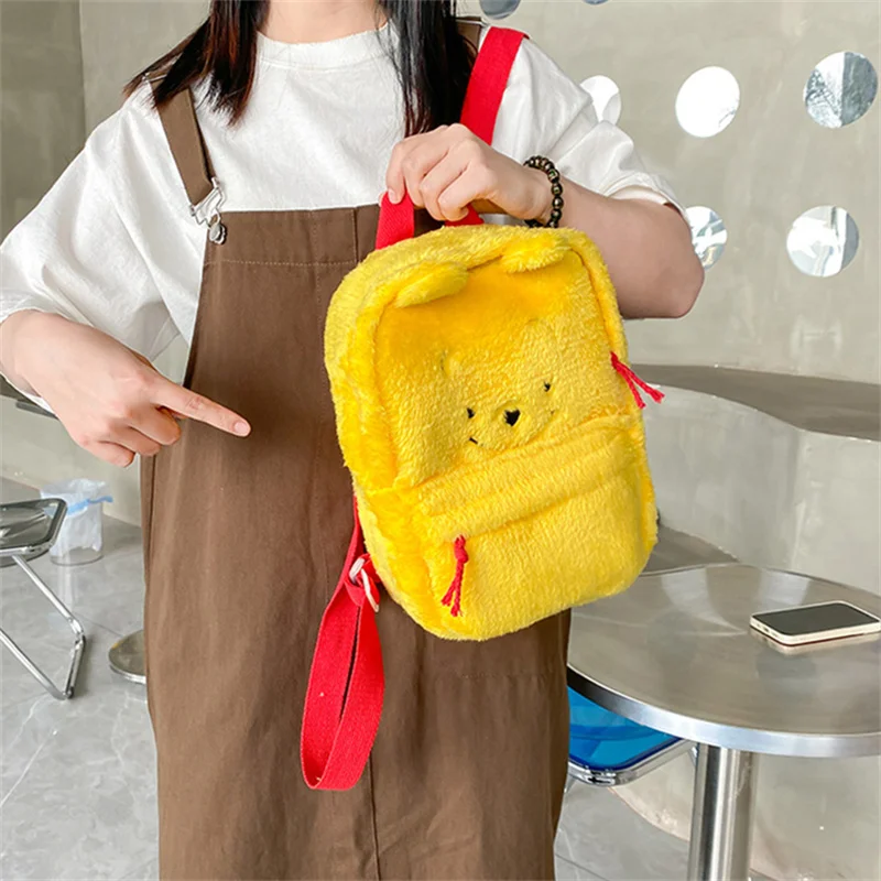 Disney Anime Winnie the Pooh Plush Backpack Kawaii Sullivan Lotso Alien Chip Dale Schoolbag Cartoon Children Plush Bag