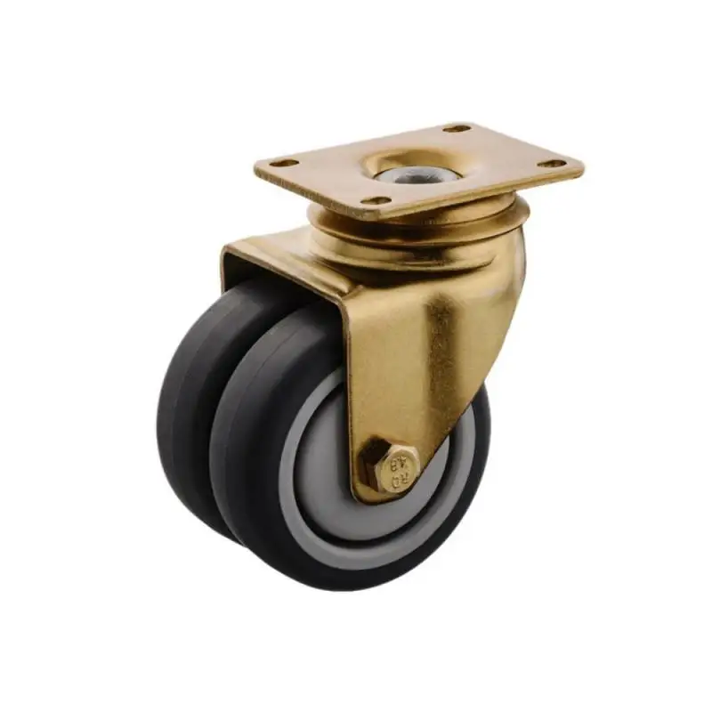 

1 Pc Packaging 3 Inch With Central Control Brake Aviation Dining Car Wheel Universal Caster Bearing Silent Tpr Double