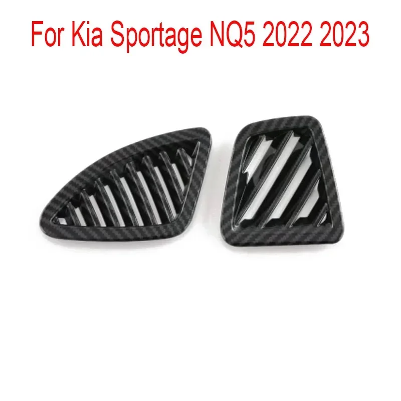 Carbon Fiber Car Front Air Vent Dashboard Outlet Cover Trim  For Kia Sportage NQ5 2022 2023