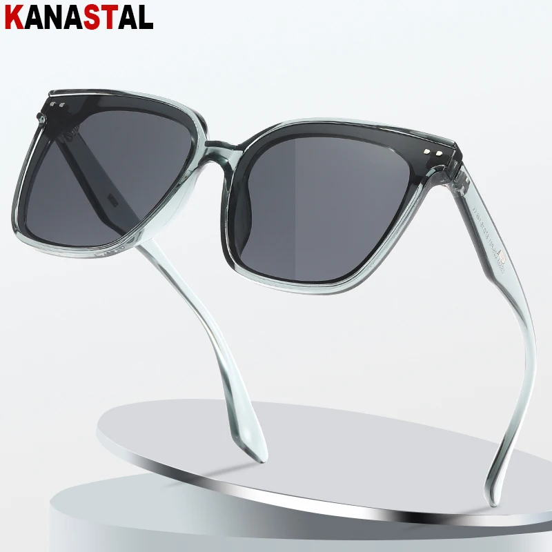 Women Polarized Sunglasses Men UV375 Sun Glasses PC Big Eyeglasses Frame Driving Beach Camping Travel Anti Glare Shade Eyewear