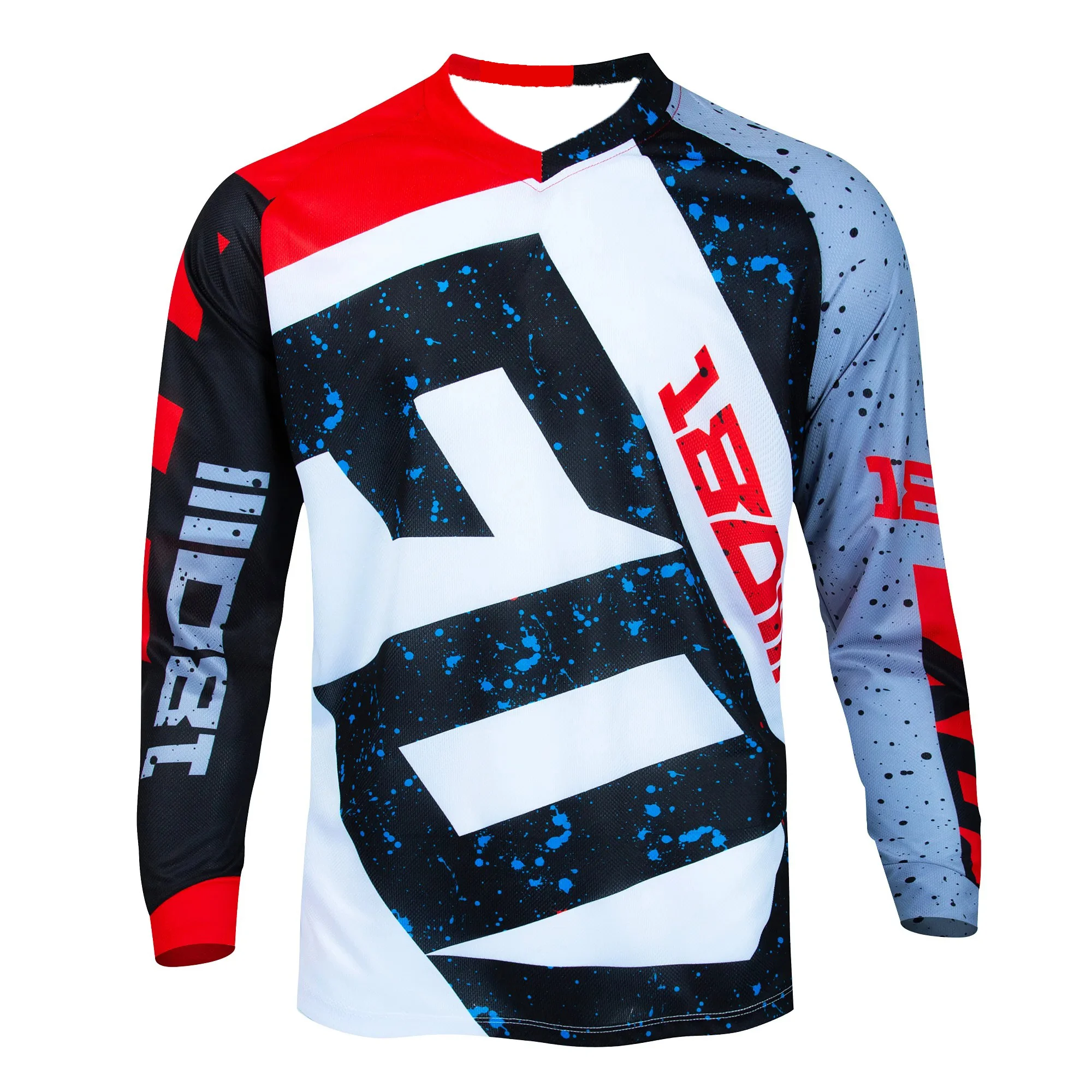 

Men's Letter Pattern Long Sleeve Cycling Jersey Moto Motocross Off Road Top Breathable Loose Fit Dirt Bike Riding Cycling Top