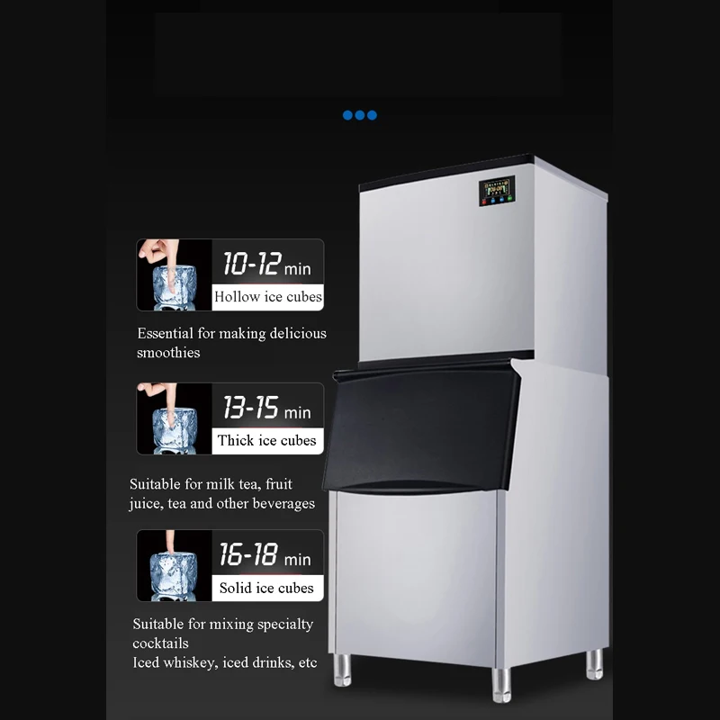 

PBOBP Commercial Cube Ice Maker 250/300KG/24H Freestanding Automatic Liquid Freezer Ice Generator Machine Home Appliance