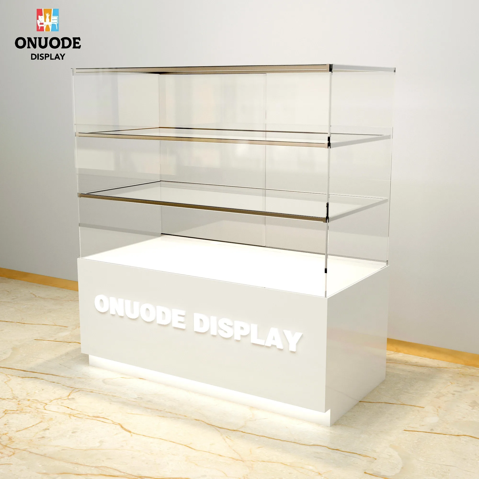 Lemari Rokok Kaca Pabrik yang Dapat Disesuaikan dengan Lampu LED, Etalase Toko Tembakau untuk Pajangan Toko Tembakau