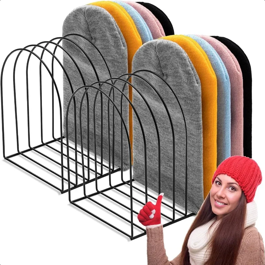 

2 Pcs Heavy Duty Beanie Holder Organizer Knitted Hat Storage Rack Metal Display Stand Cap Holder for Winter Swimming Hat Displa