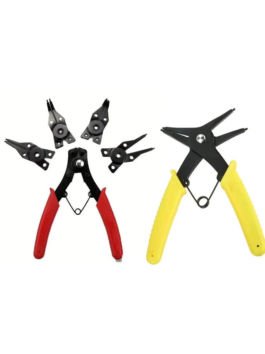 4-in-1-Sicherungsringzangen-Set, Multifunktions-Klemmzange mit austauschbarem Zangenkopf, Sicherungsringzange, Handwerkzeuge, multifunktional
