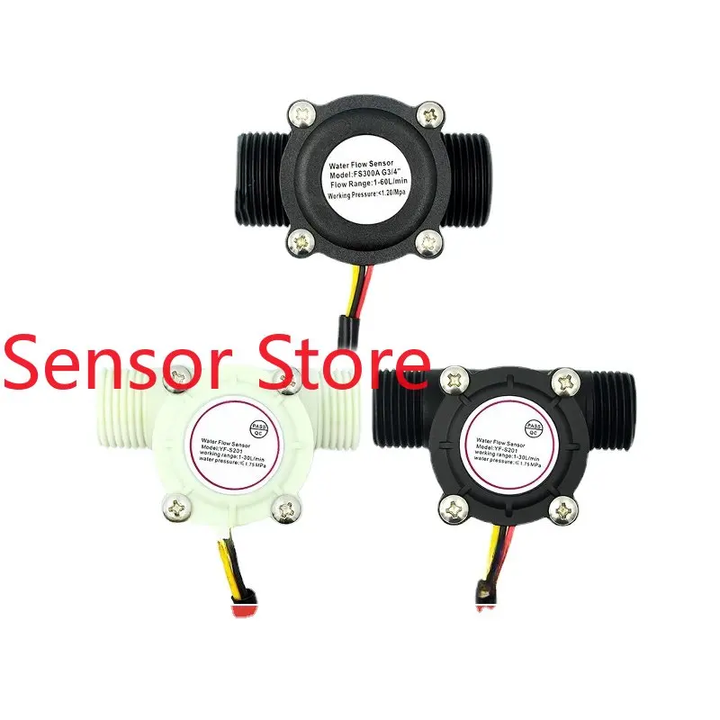 

5PCS YF-S201 Water Flow Sensor 4/6 Min G1/2/3/4 Interface FS300A Dispenser Hall Flowmeter