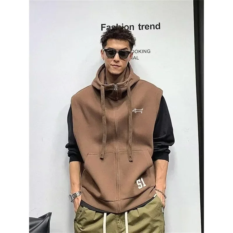 Men's Golf Wear 2024 Autumn New Golf Jacket Luxury Hooded Golf Vest Outdoors Casual Sports Coats Korean Men's Golf Clothes