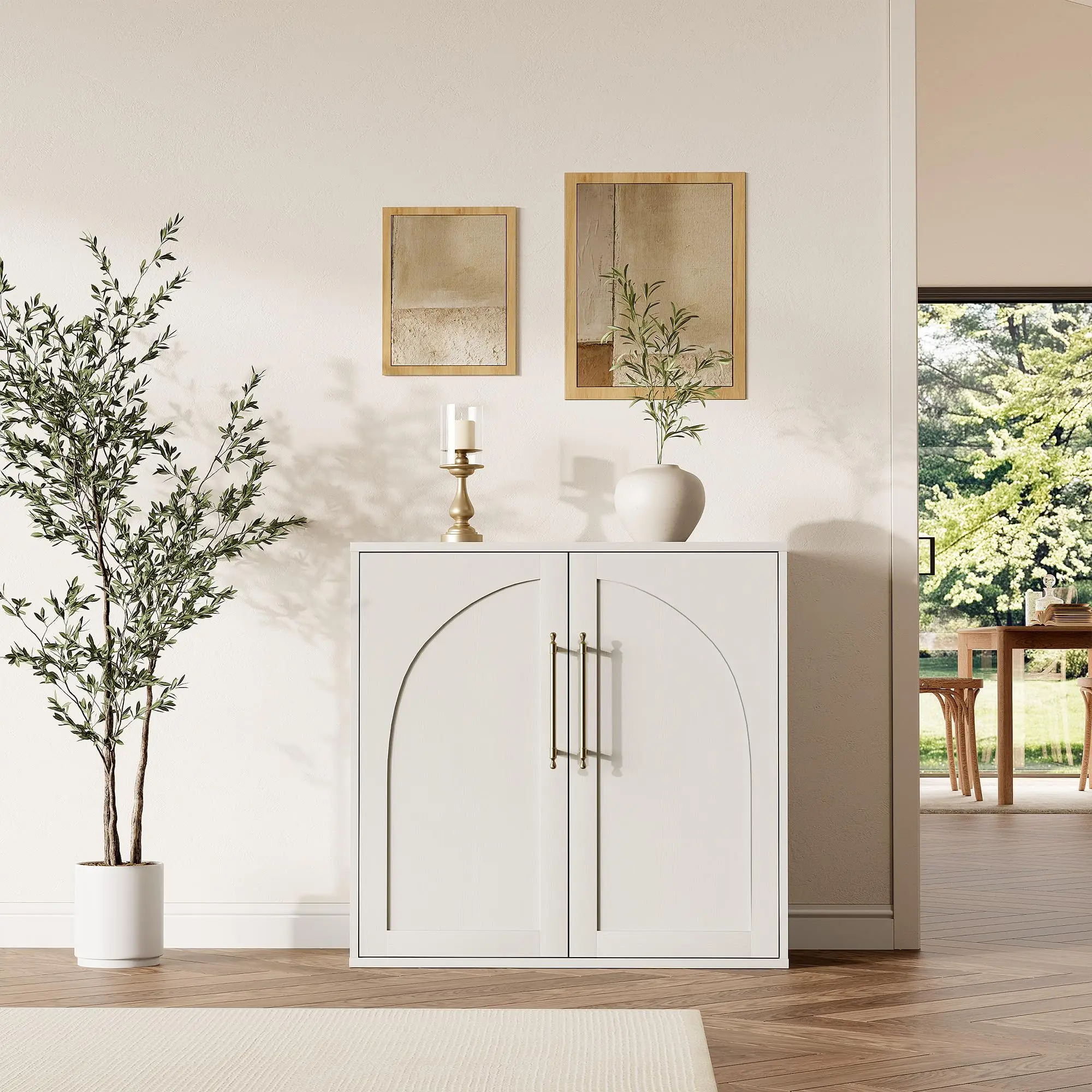 Kitchen Baking Cabinet - Aparador Clásico Arqueado con Puertas y