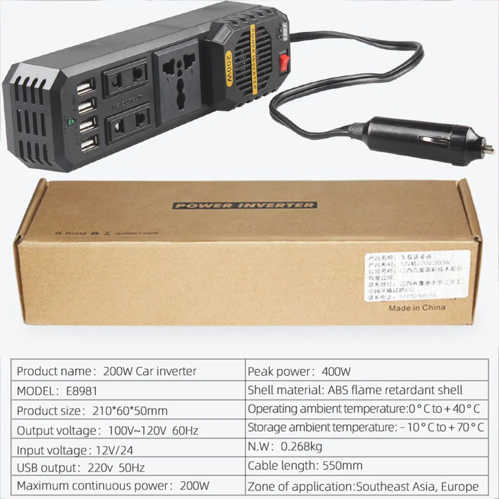 BYGD 400W Power Inverter 12v zu 220 Strom Inverter 5V 3,1 A 4 USB 3 Universelle Buchse adapter 220 zu 12V Auto power inverter