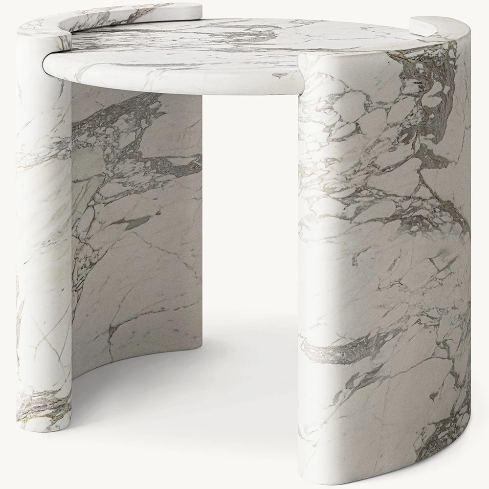 &d Furniture Volakas White/Bianco Carrara/Arabescato Niestandardowy Stolik Pomocniczy