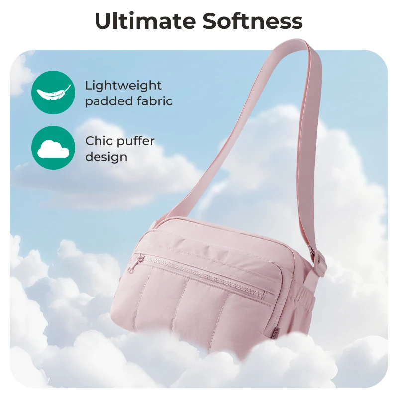 BAGSMART Borse a tracolla Borsa a tracolla Hobos imbottita casual da donna Borsa a tracolla portatile da viaggio femminile in tinta unita