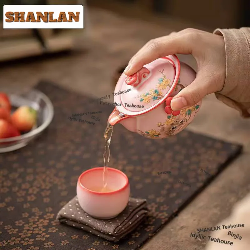 

190ml Lard Jelly Hand-grasp Teapot Creative Cat Teapot Ceramic Treasure Bottle Kettle Ancient Pot Tea Soaking Chinese Teaware