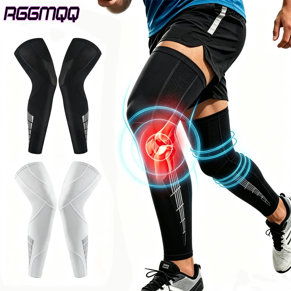 1Pair Sports Compression UV Long Leg Sleeves for Running Basketball Football Cycling and Other Sports for Men, Women, Youth