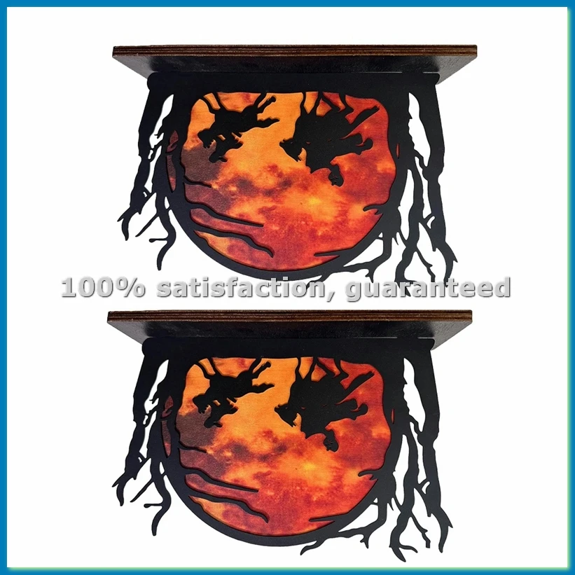

Headless Horseman Silhouette Halloween Desktop Decoration, Headless Horseman Silhouette Statue with Background-A73M