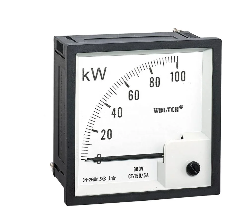 Marine analog power meter 3P3W unbalanced load square design 0-100W capacity