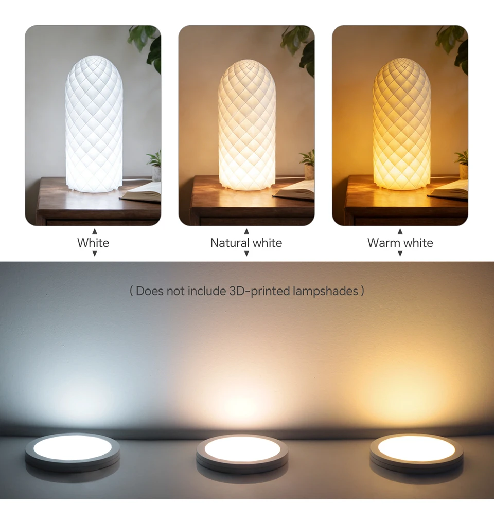Small USB Power Round LED Night Light Button Switch LED Puck Ceiling Lights Reading Night Lamp Three Light Colors Available
