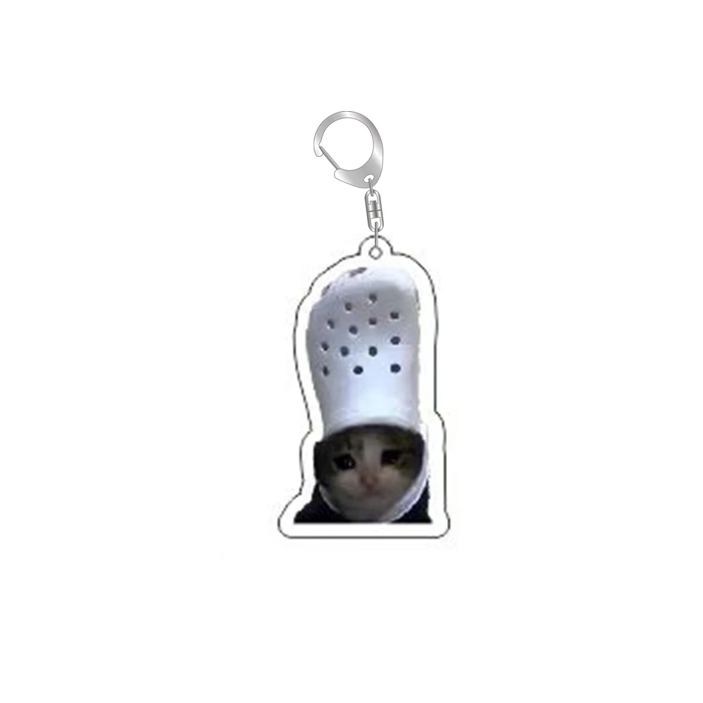 Super Cute Bread Popping Cat Meow Meme Key Chain Keychains Ring for Accessories Bag Pendant Keyring Jewelry Fans Love Gifts
