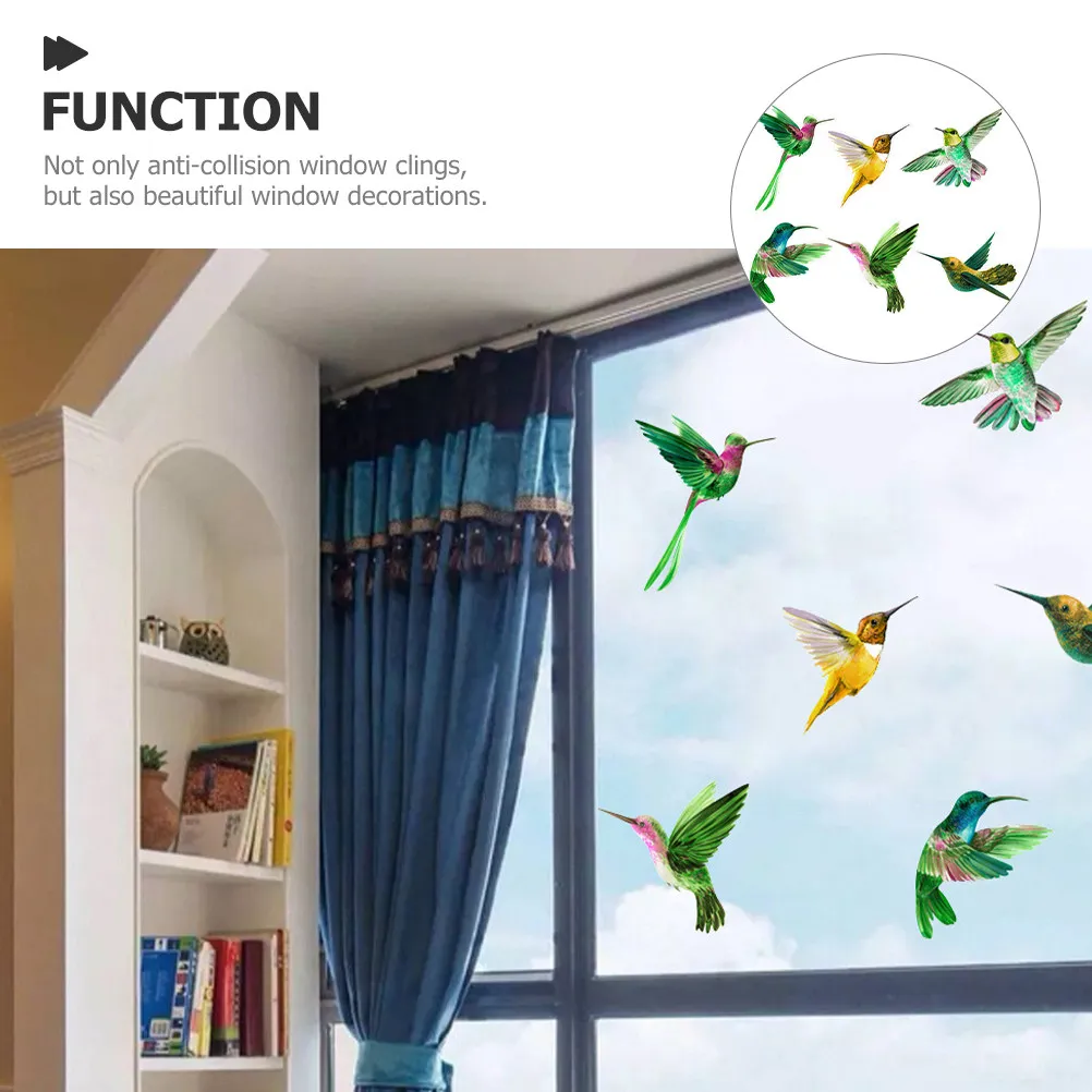Glueless Removable Window Cling Stickers Decorative PVC Static Cling Decals Privacy Film Alert Bird Anti Collision Window Decal view 5