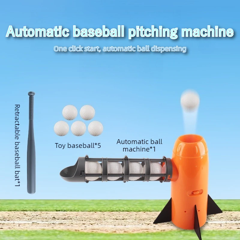 

Children Baseball Pitching Set Outdoor Sports Toy Balls Launcher Catapult Training Toy Portable Child Skill-Building Fun Toys