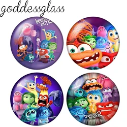 New Disney Inside Out 2 Joy Anger Fear 12mm/18mm/20mm/25mm Round photo glass cabochon demo flat back Making findings keychain