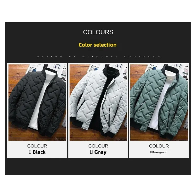 

Autumn/Winter New Men's Cotton Coat Jacket 2023 Trendy Stand Collar Lightweight Warm Top Wholesale Casual Scene Regular Type