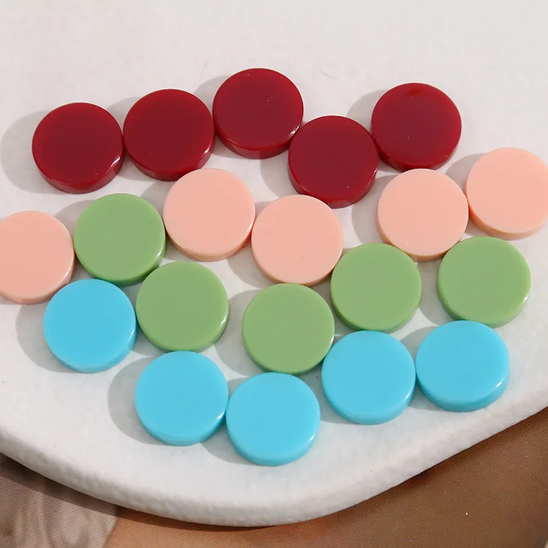 

Wholesale 100pcs 13mm Solid Colors Flat Coin Round Shape Geometry Jewelry Resin Cabochons Ornament Accessories Material Craft