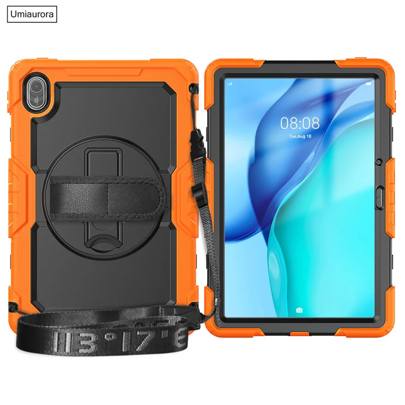 

Для Huawei MatePad SE 11 дюймов 2024 AGS6-W00 AGS6-W09 Прочный прочный чехол для планшета, плечевой ремень, подставка, противоударный ПК, принципиально