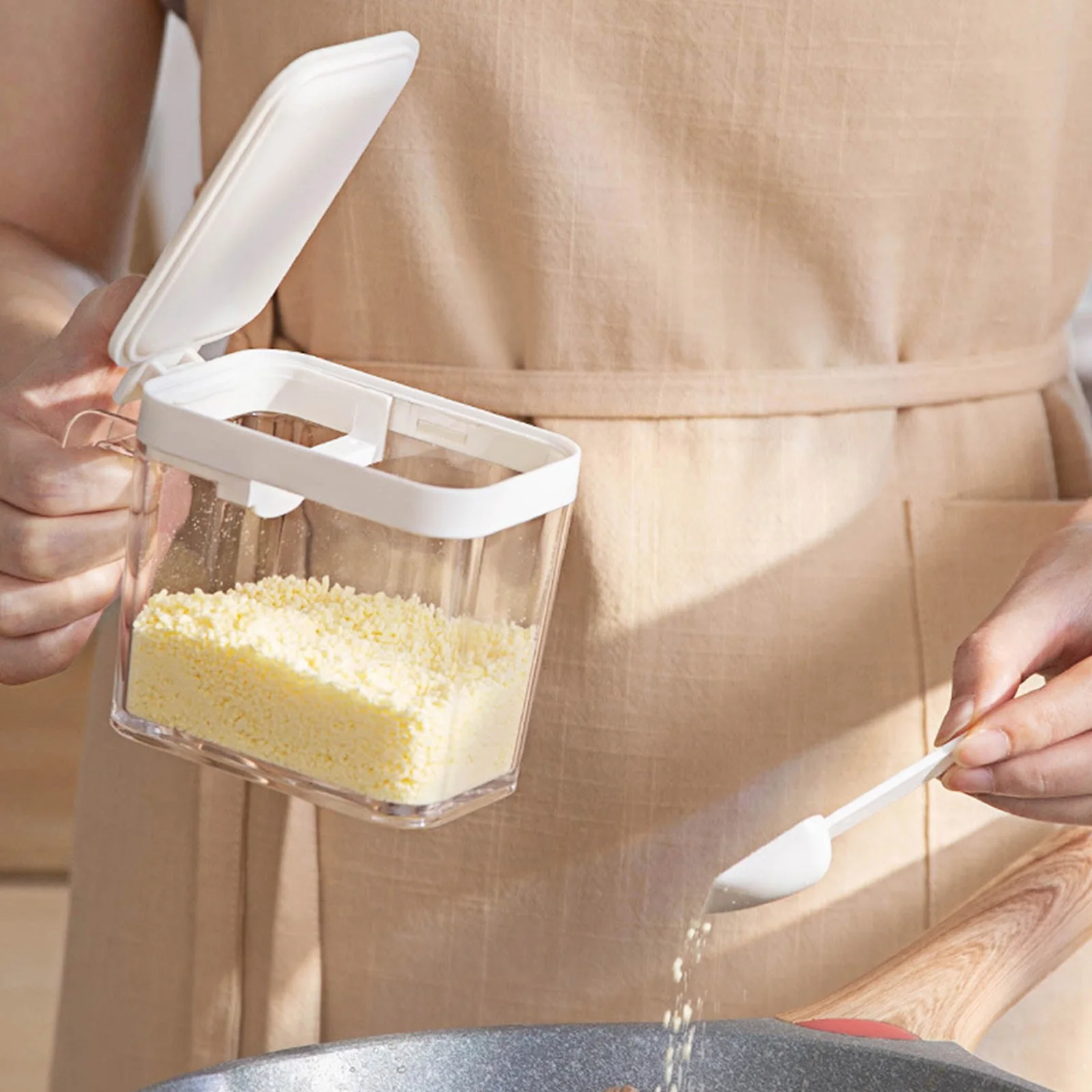 

Seasoning Storage Box Kitchen Container with Cover Lid Multi Seasoning Box Salt Pepper Organizer Pepper Storage Container