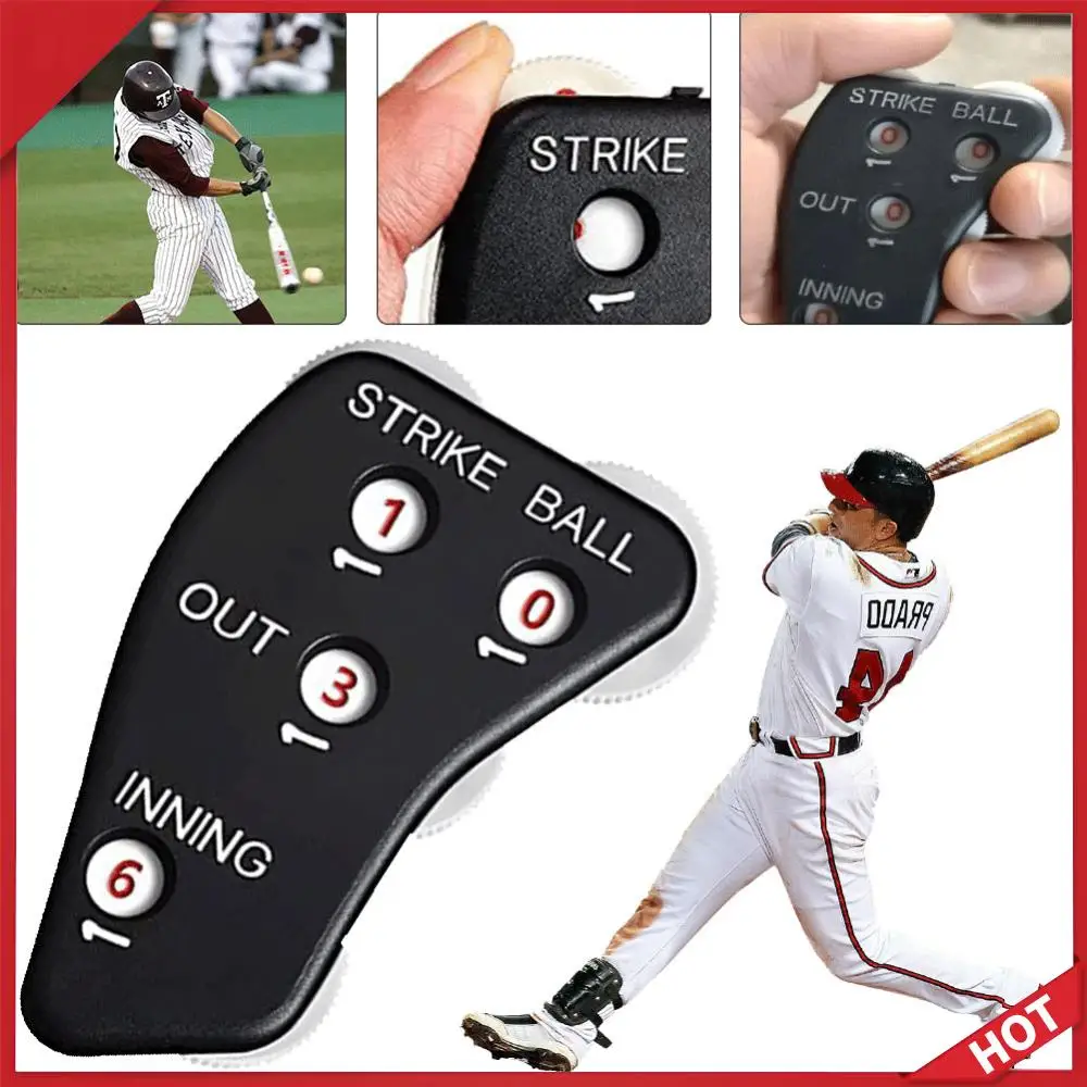 

4-колесный счетчик для бейсбольных и софтбольных матчей, индикатор для судей, счетчик очков для записи вылетов, иннингов и мячей