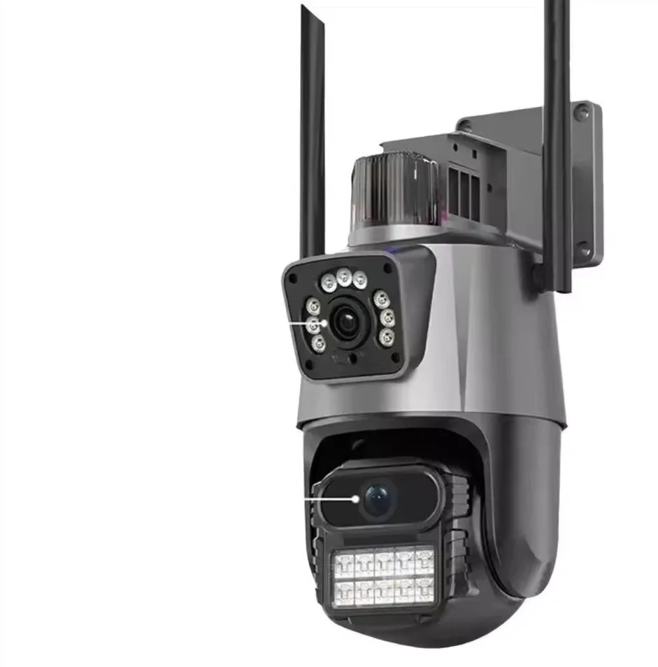 8MP Wifi Camera PTZ 8X Digital Zoom Night Vision Dual Screens Outdoor 4MP Security Protection CCTV Surveillance IP Camera