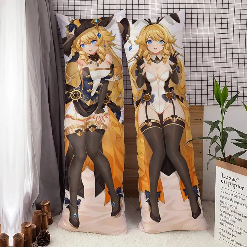

Game Genshin Impact Navia Dakimakura Hing Body Pillow Case Cover Home Bedding Throw Cushion Anime Peach Skin Pillowcase 150Cm