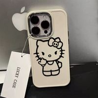 Sanrio Hello Kitty Middle Finger Phone Case For iPhone 15 14 13 PRO MAX 11 12 13 PRO X XS XR 7 8 Plus Protective Shell Y2k Cover