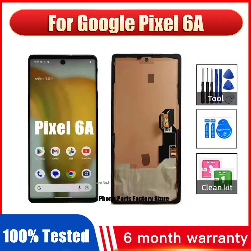 google-pixel-6a用oled-lcdディスプレイタッチパネルスクリーンデジタイザーアセンブリ-pixel-6a-gx7as、gb62z、g1azg、gb17l-スクリーンブラケット