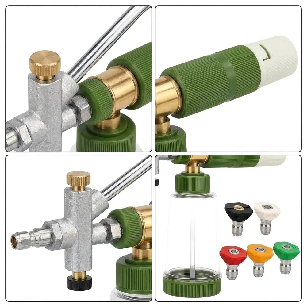 Matcha Green Foam for High Pressure Washers with Dual Quick Connect Fittings Adjustable Spray Mode and Foam Density