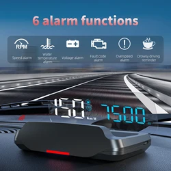 C7B Auto OBD2 Head Up Display Auto Electronics HUD Projector Display Digital Car Speedometer Accessories Compass Water Temp