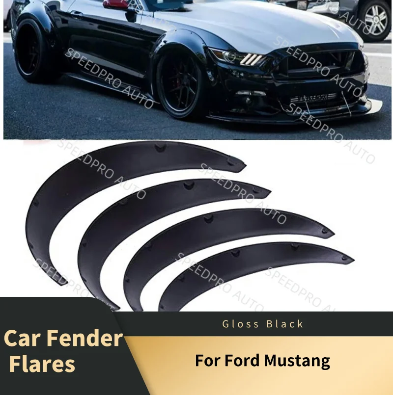 

Car Fender Flares For Ford Mustang Extra Wide Body kit Low Wheel Arches Splash Protector Protective Guards Mudflaps Black